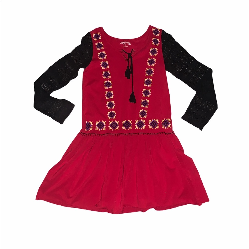 JAK & PEPPAR crimson Days On Fire tunic